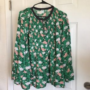 Green floral long sleeve blouse by Old Navy XXL